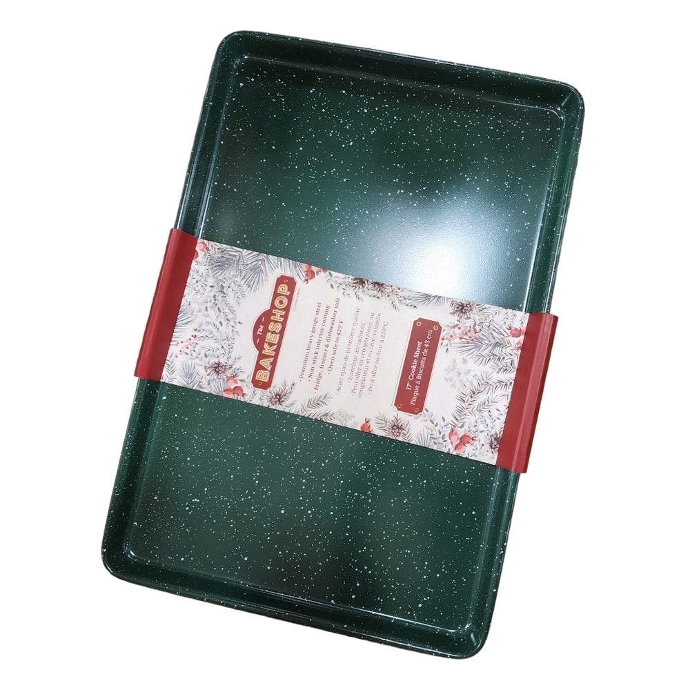 Bakeshop Cookie Sheet Green with White speckles 17”
